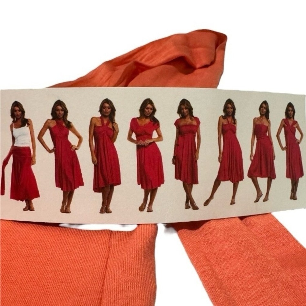 Elan Orange Convertible Wrap Maxi Dress S/P Made in USA - Picture 5 of 7
